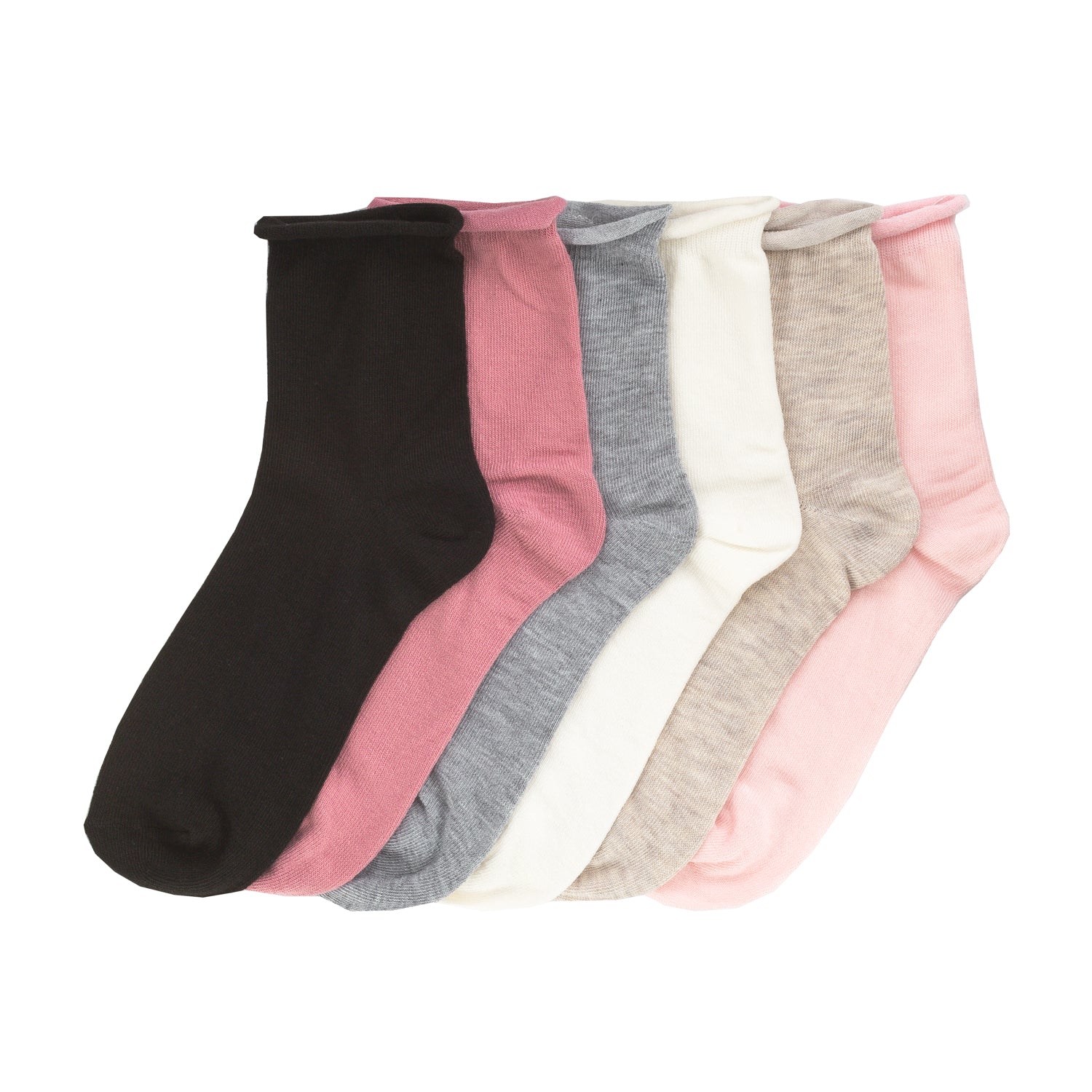 6 Pack Medium Roll Top Anklet