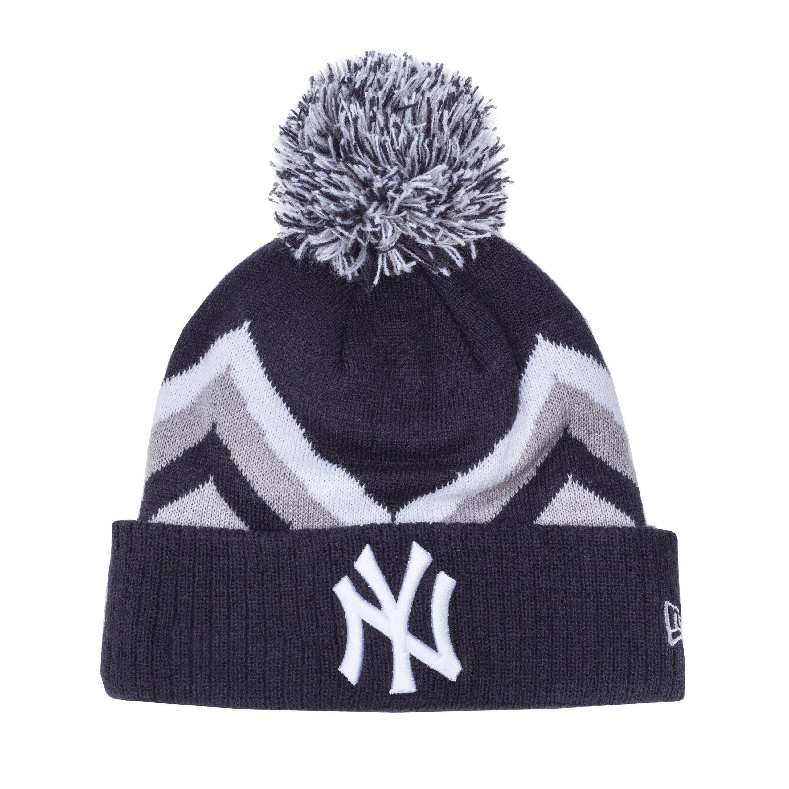 7846a167e56df1c1a7558fc576a16da7cfe050f5 Yankees Zig Zag Knit Pom OTC Beanie Jr - 图片 1