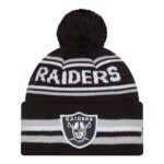 Raiders Knit Classic Stripe Pom Beanie