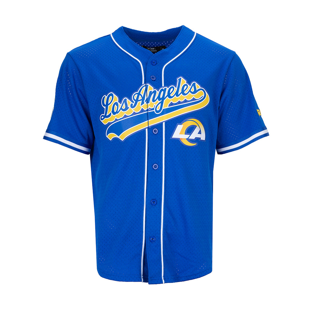 Los Angeles Rams Mesh Button Down Shirt - Mens