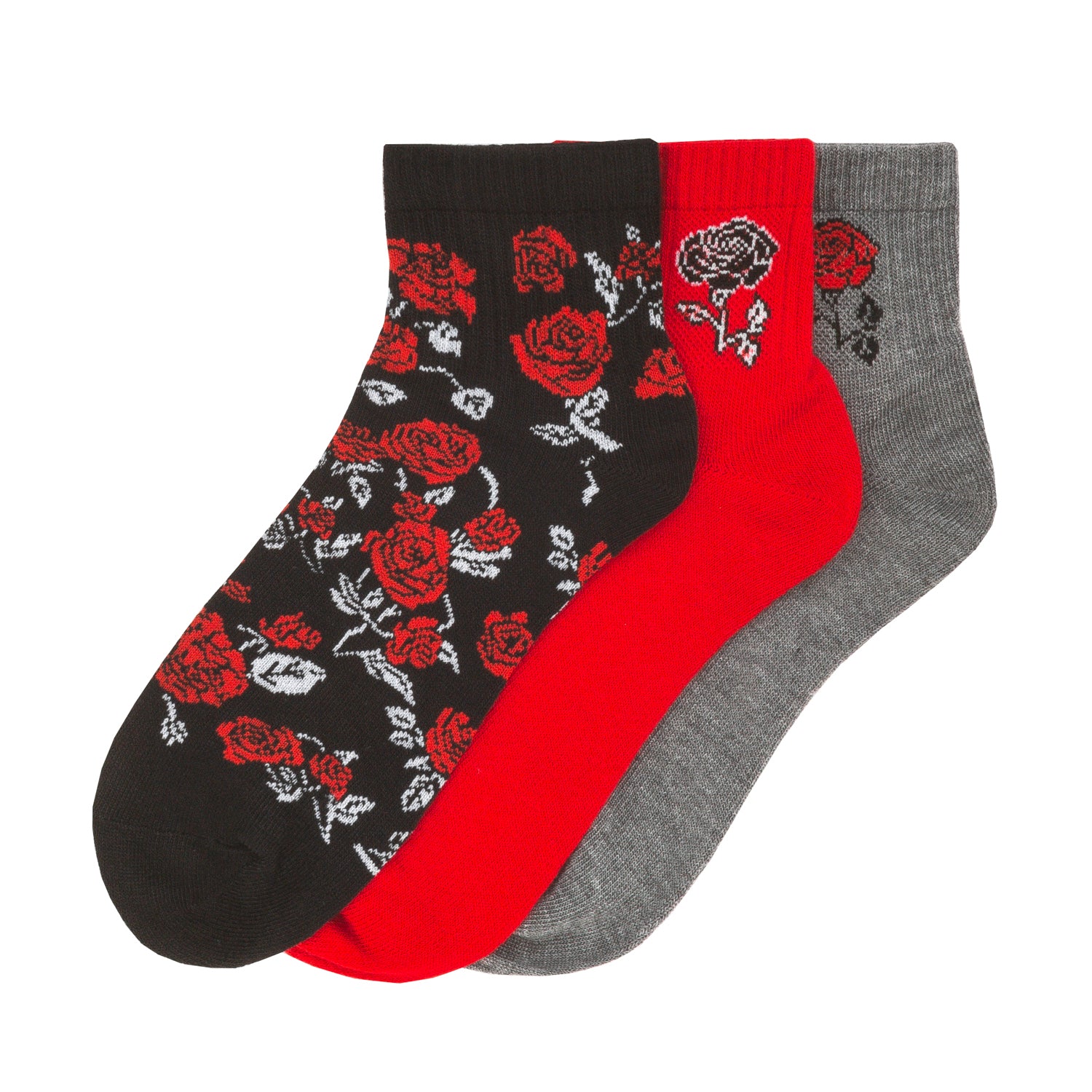 3 Pack Medium Flat Knit Quarter